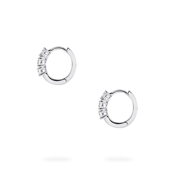 Diamond Huggies in White Gold